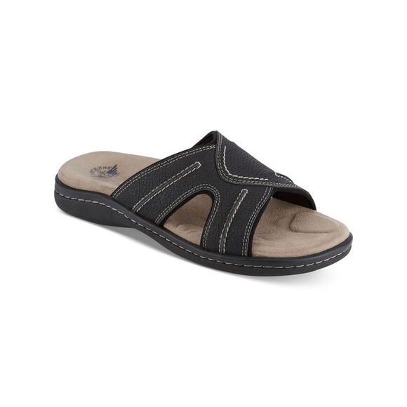 NWT DOCKERS Mens Black Sunland Open Toe Slip On Slide Sandals Shoes 12 M - Picture 1 of 5